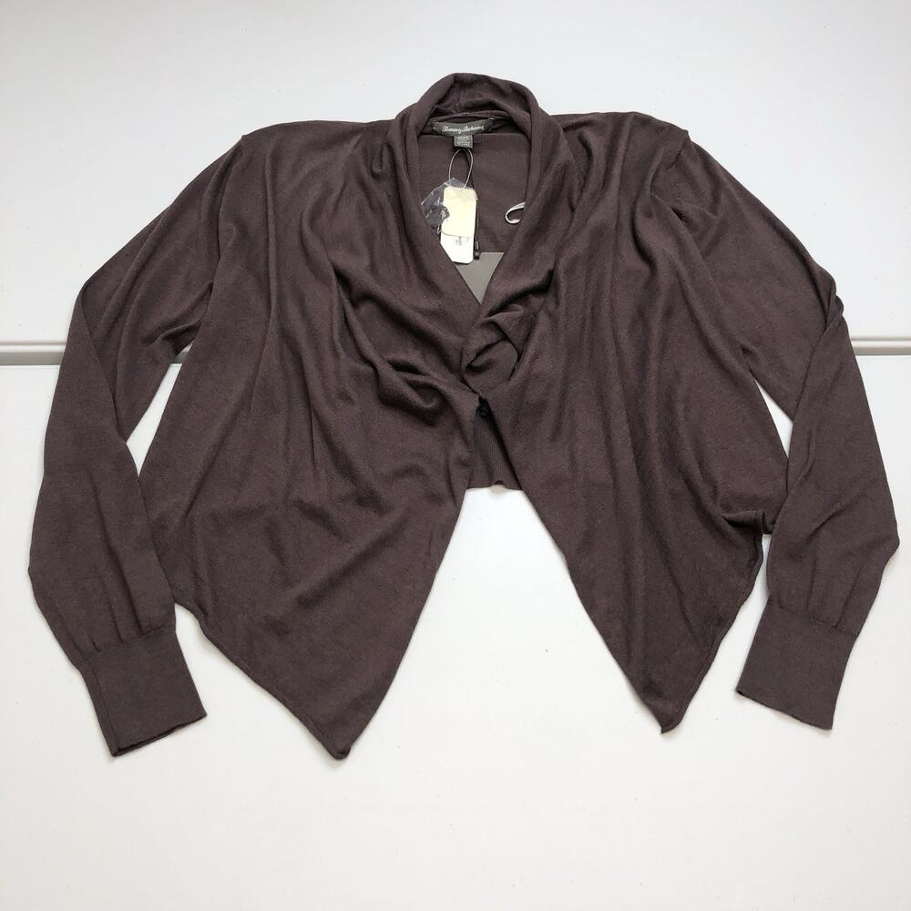 Tommy Bahama Women's Pickford Cropped Cardigan Sweater Brown Size Medium NEW